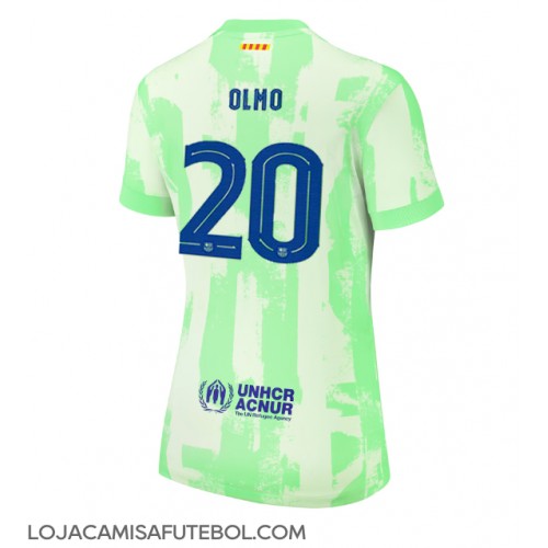 Camisa de Futebol Barcelona Dani Olmo #20 Equipamento Alternativo Mulheres 2024-25 Manga Curta